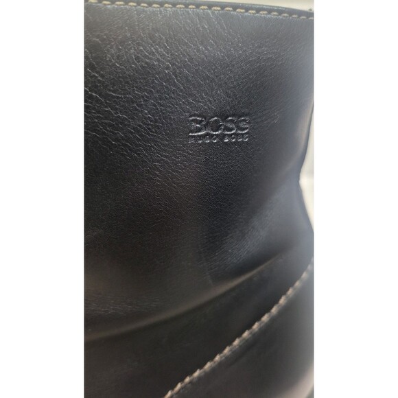 Hugo Boss Rare Chelsea Chukka Ankle Side Zip Black Leather Boots Men's Size 10 - Picture 11 of 12